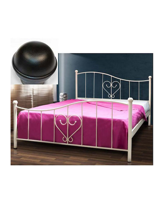 Herz Bett Doppelbett Metall Schwarz für Matratz...