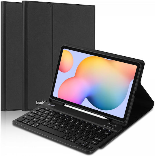 Buddi Zuna Flip Cover With Keyboard In English US Black Galaxy Tab S6 Lite 10.4