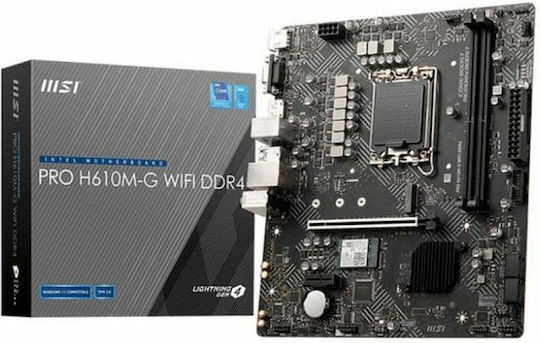 MSI Pro H610M-G WIFI DDR4 Motherboard Micro ATX με Intel 1700 Socket