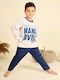 Happy Family Kinder Schlafanzug Winterlich Blau
