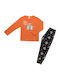 Minerva Kinder Schlafanzug Winterlich Orange Pop Corn