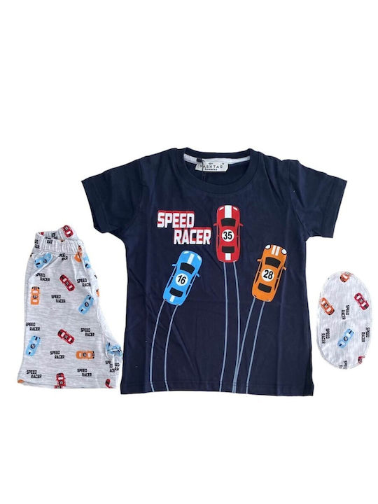 Εβίτα Set Top & Bottom Kids Summer Pyjamas Black