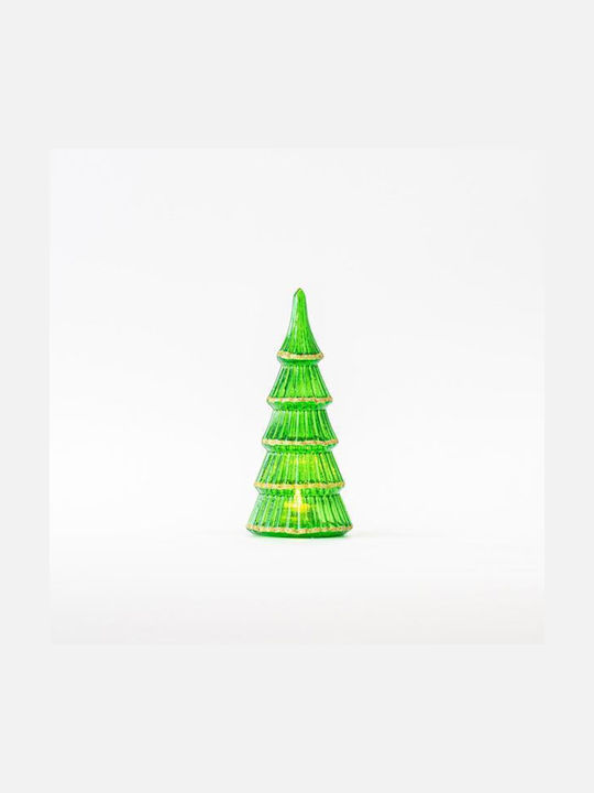 Christmas Decorative Illuminated Glass Tree 8.5cm IP20 Battery Green