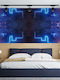 Selbstklebend Fototapete Vinyl Blau L300xB270cm Waschbar WP 6233-2