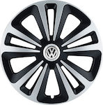 Jestic Car Hubcap Set Mix with VW Emblem 14" 4pcs Silver