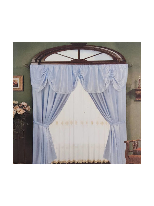 Olia Home Curtain with Pencil Pleat Blue 150x220cm