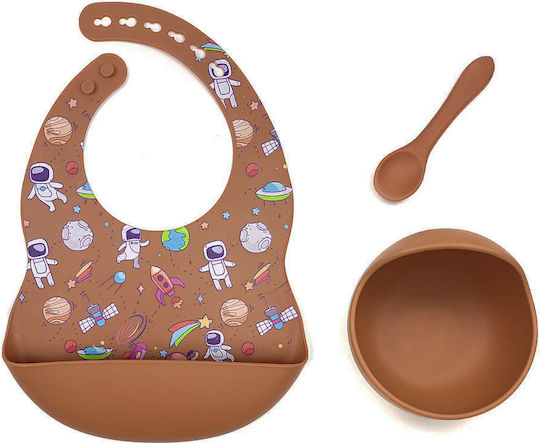 Beboulino Feeding Set made of Silicone Orange 3pcs for 6+ months