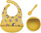 Beboulino Feeding Set made of Silicone Orange 3pcs for 6+ months