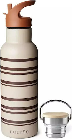 Nuuroo Bertil Kids Water Bottle Thermos Stainless Steel with Screw-on Cap Non Spill Coffee 500ml
