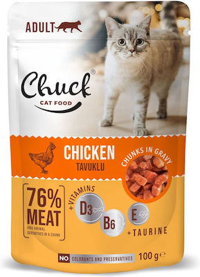 Tisert Chuck Υγρή Τροφή Γάτας με Κοτόπουλο 100gr