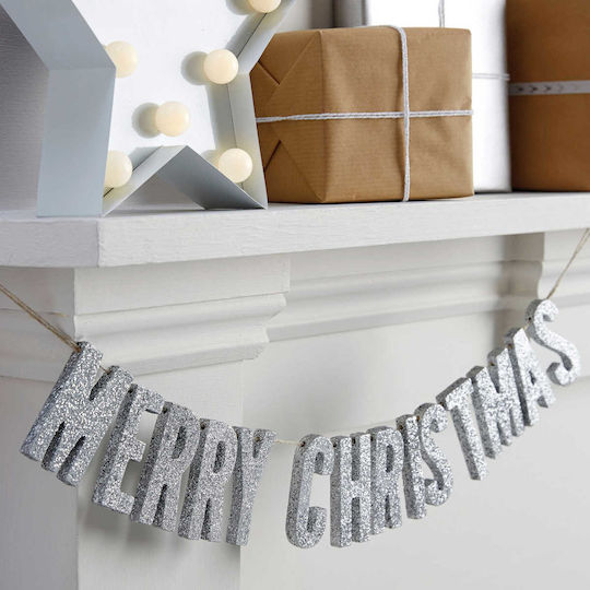Ginger Ray Weihnachtliche Girlande Holz Gray 70cm 1Stück