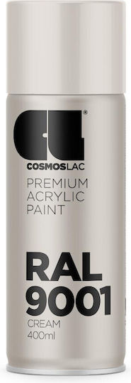 Cosmos Lac Σπρέι Βαφής Ral Ακρυλικό RAL 9001 400ml