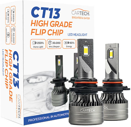 Cartech Lampen Auto HB3 LED 6500K Kaltes Weiß 12V 60W 2Stück