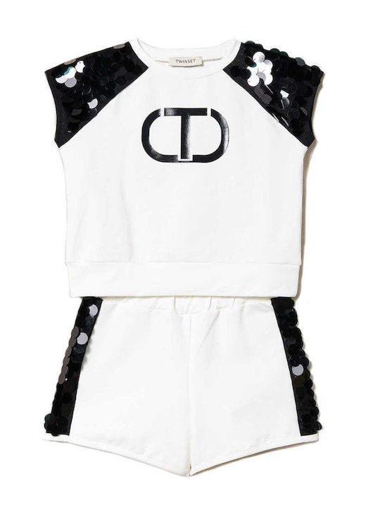 Twinset Kids Set with Shorts Winter 2pcs White