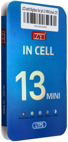 O ecran Zy cu Mecanism Tactil pentru iPhone 13 mini (Negru)