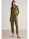 Penye Mood Winter Damen Pyjama-Set Khaki