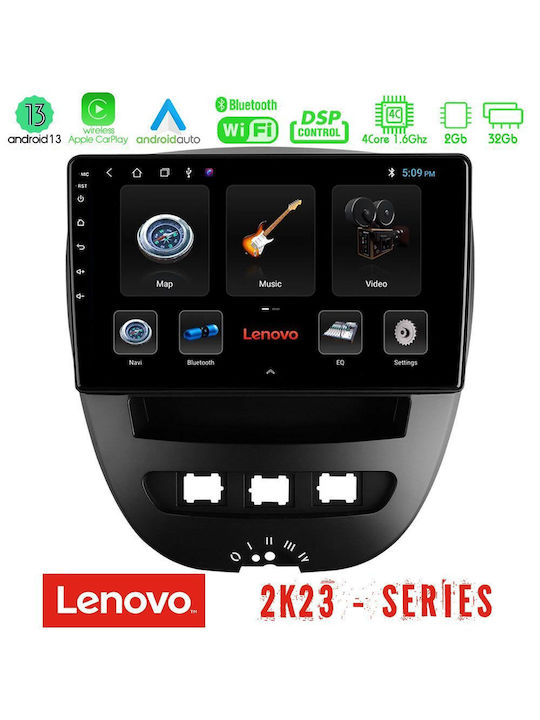 Lenovo Sistem Audio Auto pentru Peugeot 107 Toyota Aygo Citroen C1 (WiFi/GPS) cu Ecran Tactil 10"