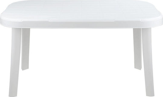Mykonos Outdoor Dinner Free Standing Plastic Table White 140x85x75cm