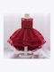 Girls Dress Sleeveless Tulle Set with Accessories Red