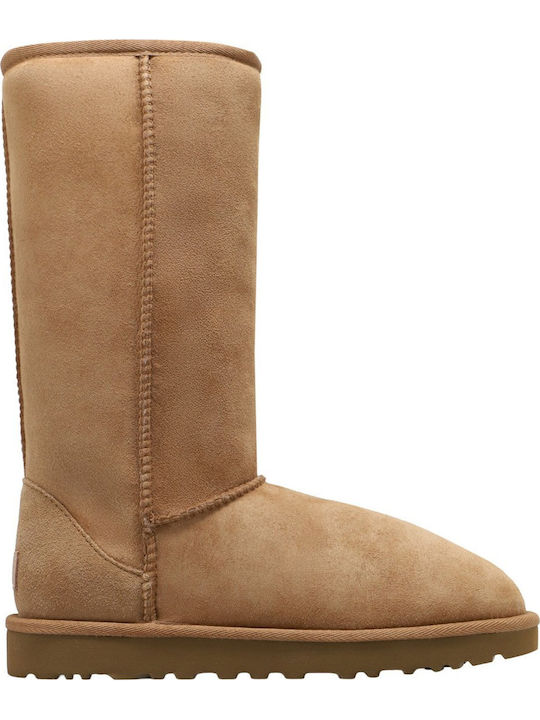 Suede Snow Boots with Rubber Classic Tabac Brown