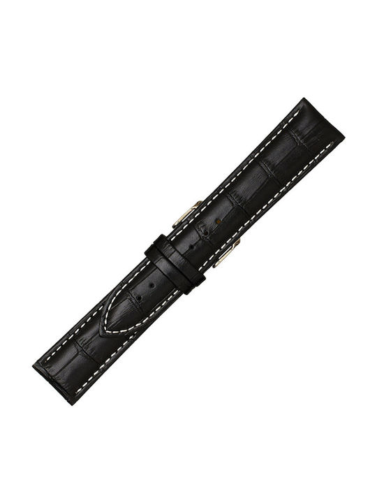 KOSTELO Lederriemen Schwarz 20mm