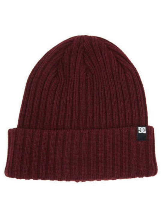 DC Knitted Beanie Cap Burgundy