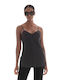 Karl Lagerfeld Women's Satin Lingerie Top Black