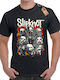 Rock Deal Slipknot Faces T-shirt Black Cotton