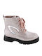 Kinderstiefel aus Lackleder mit Reißverschluss Rosa