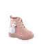 SmartKids Kids Leather Boots with Zipper Pink