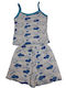 Tres Chic Set Pijamale pentru Femei Albastru deschis
