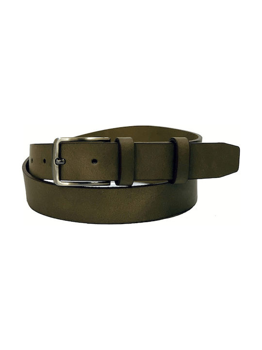 Women Weakness Men's Leather Wide Belt Brown