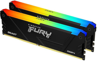 Kingston Fury Beast 16GB DDR4 RAM with 2 Modules (2x8GB) and 3200 Speed for Desktop