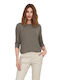 Women's Blouse with 3/4 Sleeve & Boat Neckline Brown