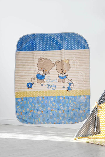Recos Blanket Cot Velvet Light Blue 105x125cm