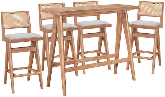 Τραπέζι Μπαρ Winslow με 4 Σκαμπό 120x45εκ. Τραπέζι Μπαρ Winslow με 4 Σκαμπό 120x45εκ.
