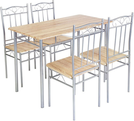 Трапезна Маса За Кухня Luton с 4 Стола 120x70см ЕМ9787,1