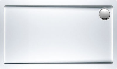 Sirene Extra Flat Ακρυλική Ντουζιέρα 130x80cm Λευκή
