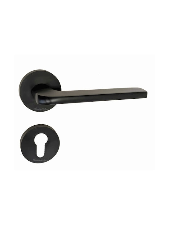 CMSpa Lever Front Door with Rosette 40.257.016 Pair Black Checkmate