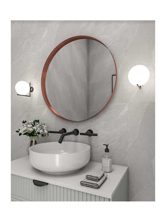 Кръгло Банско Огледало LED Touch 80x80см Оранжев