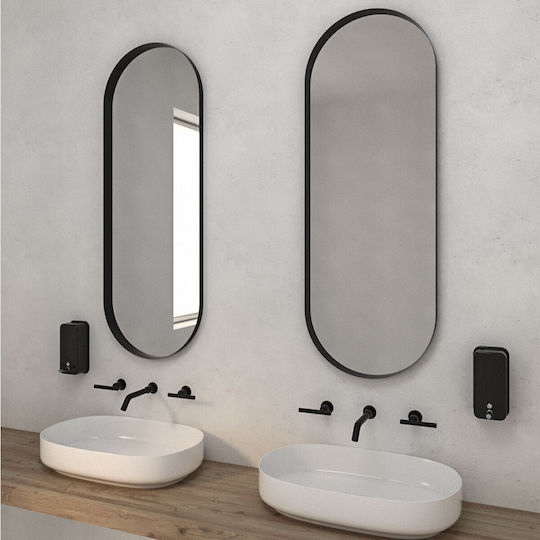 Oval Bathroom Mirror made of Metal 45x125cm Orange