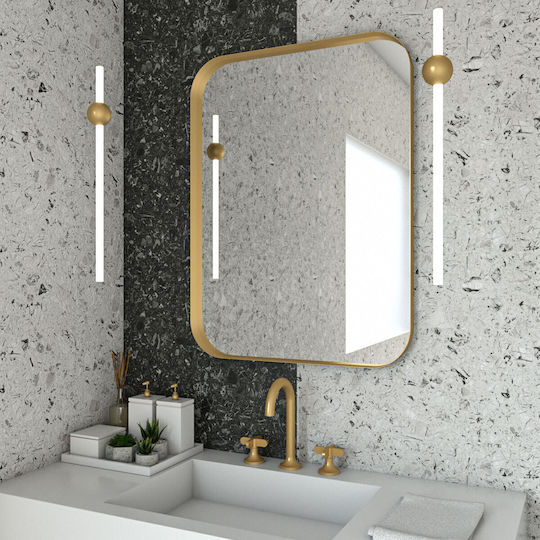 Rectangular Bathroom Mirror Led Touch Made of Metal 60x80cm Led Copper