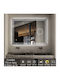 Magnifying Rectangular Bathroom Mirror Led Touch with Bluetooth 60x60cm