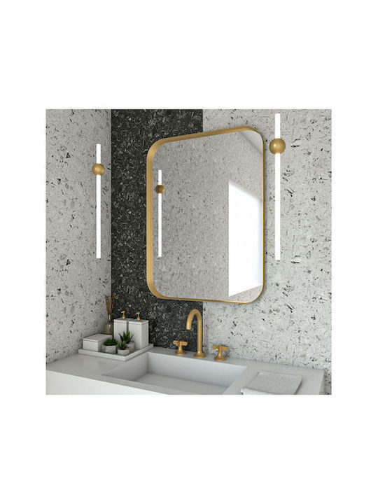 Ορθογώνιος Καθρέπτης Μπάνιου από Μέταλλο 60x80cm Πορτοκαλί