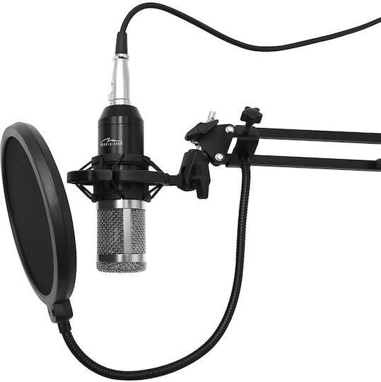 Media-Tech MT397S Set Condenser Microphone XLR / USB Desktop, Shock Mounted for Studio
