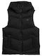Down Jacket Kids Quilted Sleeveless Short Hooded Black