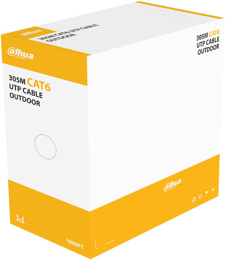 Dahua U/UTP Cat.6 Ethernet Network Cable Outdoor Without Terminated Connectors 305m Black