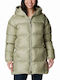 Columbia Women's Long Puffer Jacket for Spring or Autumn with Hood Khaki