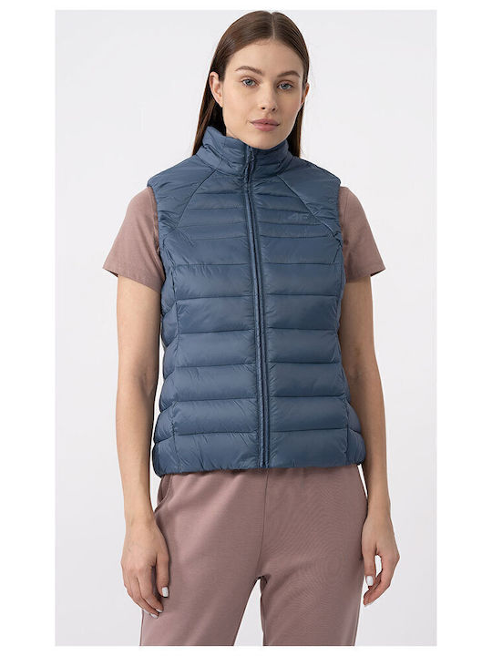 4F Kurz Damen Ärmellos Puffer Jacke Blue
