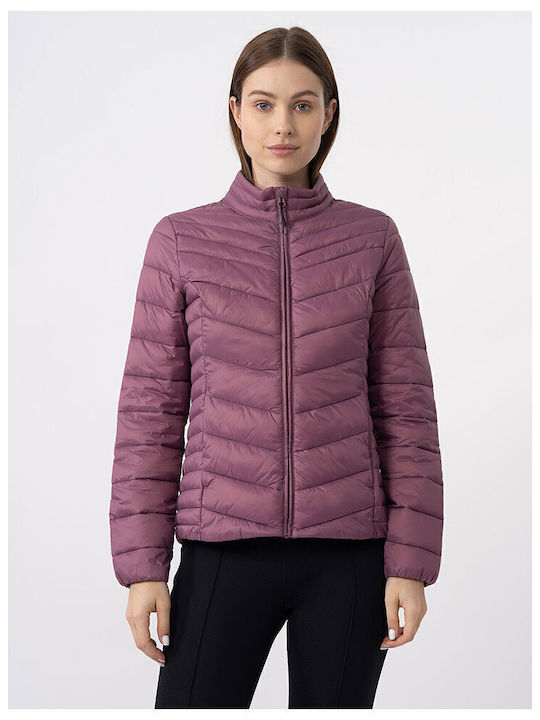 Kurz Damen Puffer Jacke für Winter Lila